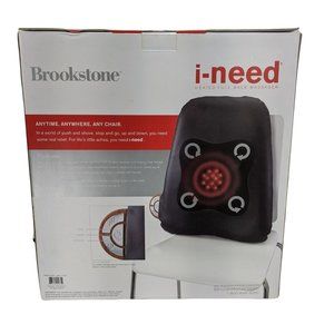 Brookstone INeed Heated Full Back Massager Chair Seat Shiatsu Lumbar Support